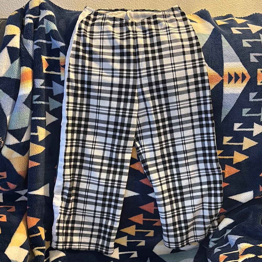 Kids Black and White Plaid Dance Pants